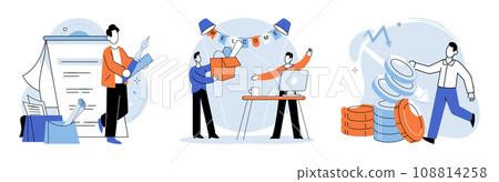 New employee. Vector illustration. Colleagues and team members play vital role in helping new employee feel welcome and supported Effective communication and cooperation within team are essential New employee. Vector illustration. Colleagues and team members play vital role in helping new employee feel welcome and supported Effective communication and cooperation within team are essential 108814258