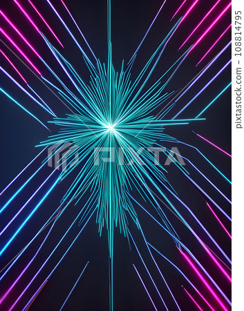 Steel background papercut style neon color palette. 108814795