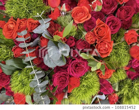 beautiful bouquet with roses beautiful bouquet with roses 108815452