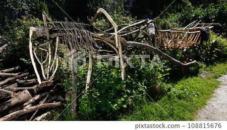 Kiev, Ukraine May 16, 2021: "Glade of Fairy Tales" site in the Kiev residential courtyard 108815676
