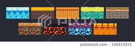 Ground Textures for Game Platform Colorful Vector Set 108815935