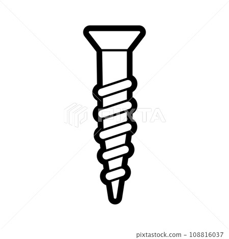 Illustration of self tapping screw. Repair working tool. Equipment for construction industry and business. Illustration of self tapping screw. Repair working tool. Equipment for construction industry and business. 108816037