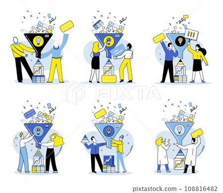 Business analytics vector illustration. The business analytics concept empowers organizations to make data driven decisions Financial analysis evaluates financial health and performance business 108816482