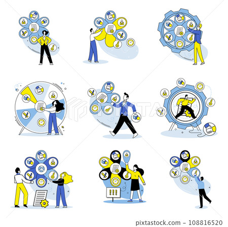 Business routine vector illustration. The process strategizing involves careful planning and execution to achieve desired outcomes Challenges are inevitable in business world and test ones ability 108816520