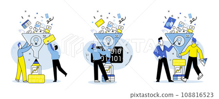 Predictive analytics vector illustration. Strategic planning requires analyzing statistical data and using predictive analytics to develop effective business strategies The predictive analytics Predictive analytics vector illustration. Strategic planning requires analyzing statistical data and using predictive analytics to develop effective business strategies The predictive analytics 108816523