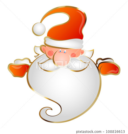Cute Santa Claus in a red cap and beard 108816613
