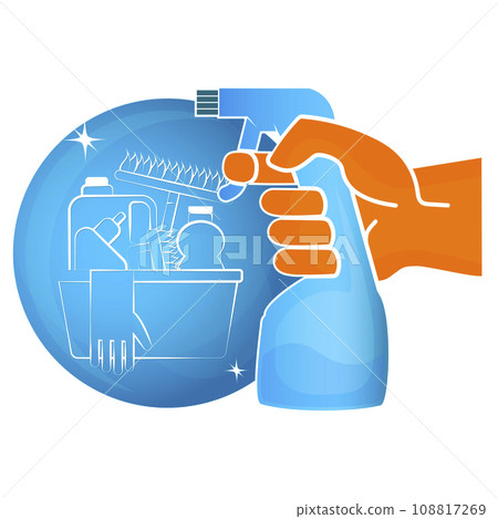 Cleaning tool in hand, design for cleaning and cleaning rooms Cleaning tool in hand, design for cleaning and cleaning rooms 108817269