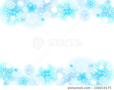 Fluffy sparkling snow frame 108819175
