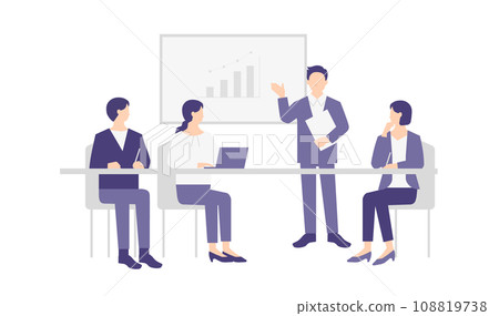 Illustration of business people having a team meeting 108819738