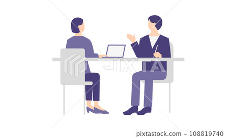 Image illustration of business people having a meeting Image illustration of business people having a meeting 108819740