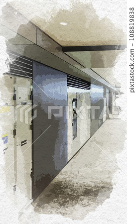 Watercolor style Tokyo Station North Free Passage Coin Locker Chiyoda-ku, Tokyo Watercolor style Tokyo Station North Free Passage Coin Locker Chiyoda-ku, Tokyo 108819838