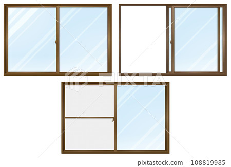 棕色推拉窗,附玻璃窗框套裝 棕色推拉窗,附玻璃窗框套裝 108819985