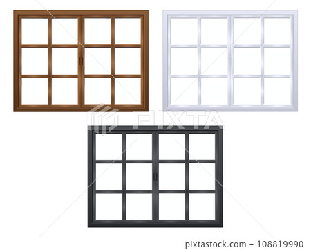 Western-style retro double-hung window A 3-color set 108819990