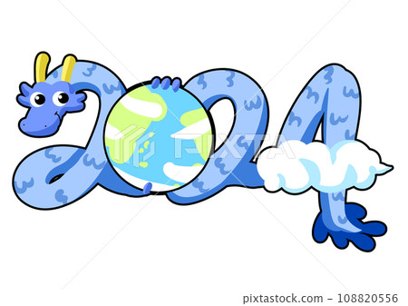 Zodiac dragon with earth for 2024 New Year's card Zodiac dragon with earth for 2024 New Year's card 108820556
