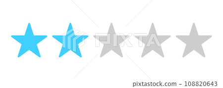 簡單的淺藍色兩星標記 108820643