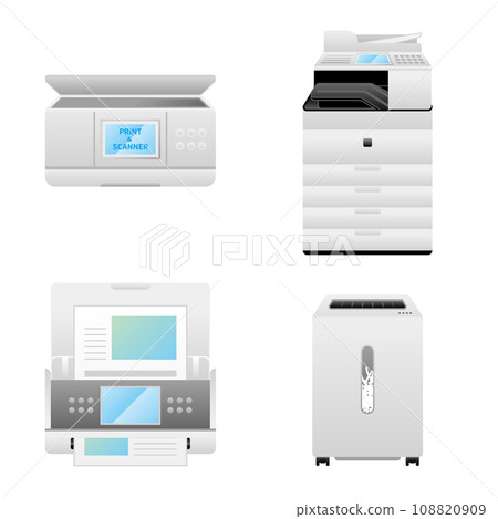 Simple illustration_Set of various home appliances_Printing equipment 108820909