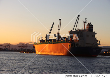 Timber carrier in Nagoya Port Timber carrier in Nagoya Port 108821578