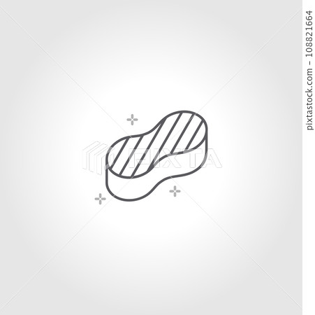 Cleaning sponge icon line. Isolated symbol on cleaning topic with washing sponge, cleanser and soap meaning cleaning sponge icon vector illustration. 108821664