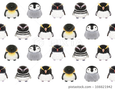 Fluffy bird seamless pattern E①-1 PNG 108821942