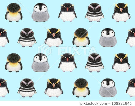 蓬鬆的鳥無縫圖案 E①-2 108821945