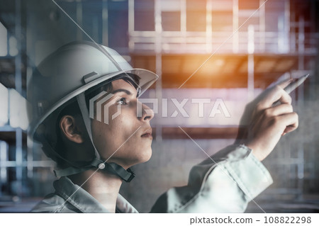 A man wearing a helmet 108822298