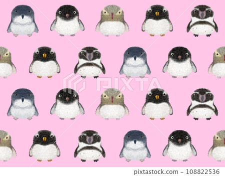 蓬鬆的鳥無縫圖案 E-②-4 108822536