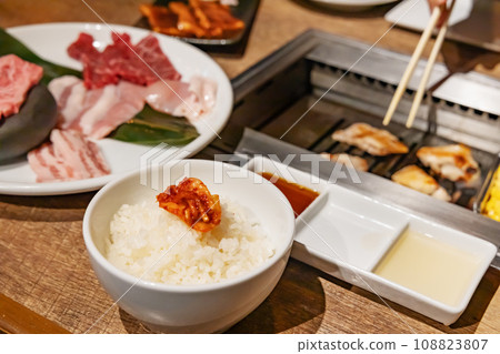 美味的米飯和辛辣的泡菜 美味的米飯和辛辣的泡菜 108823807