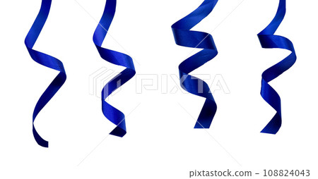 royal blue ribbons isolated on white background royal blue ribbons isolated on white background 108824043