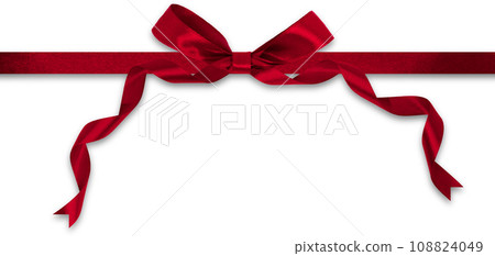red bow ribbon isolated on white background 108824049
