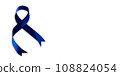 blue awareness bow ribbon on white background 108824054