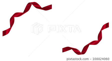 red ribbons isolated with white background. 108824060