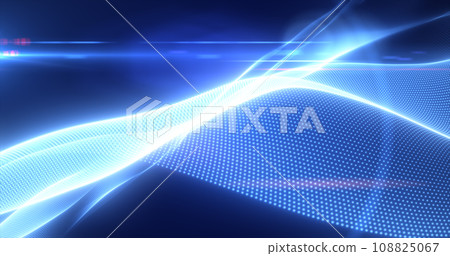 Blue glowing magic waves from energy particles abstract background Blue glowing magic waves from energy particles abstract background 108825067