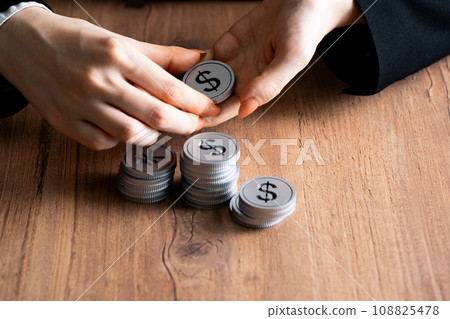 Craft image of stacked dollars 108825478