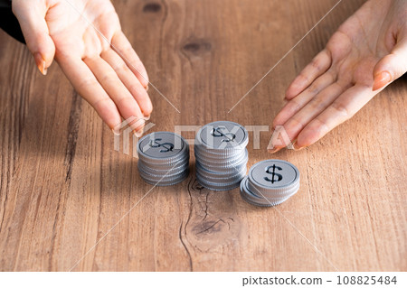 Craft image of stacked dollars 108825484