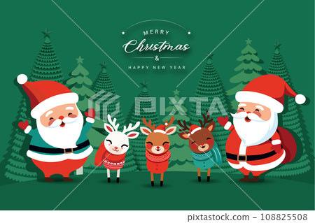 Merry christmas and a happy new year background. 108825508