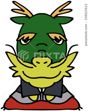 龍年穿著袴的龍賀年卡插畫素材 108825622