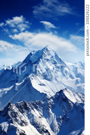 Beautiful winter mountains panorama with snow covered peaks 108826222