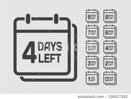 Countdown daily page calendar icon - 4 days left Countdown daily page calendar icon - 4 days left 108827882