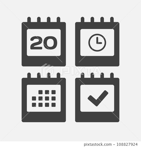 Icon page calendar - 20 day, agenda, timer, done Icon page calendar - 20 day, agenda, timer, done 108827924