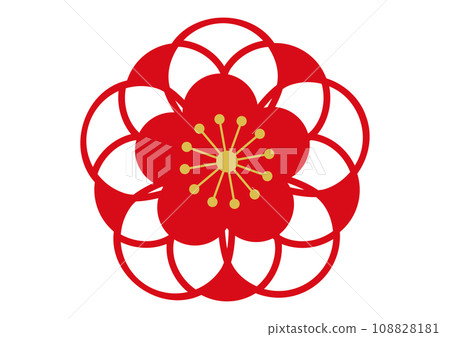 梅花圖示 華麗奢華的重瓣梅花花瓣插畫 馬克素材 梅花圖示 華麗奢華的重瓣梅花花瓣插畫 馬克素材 108828181