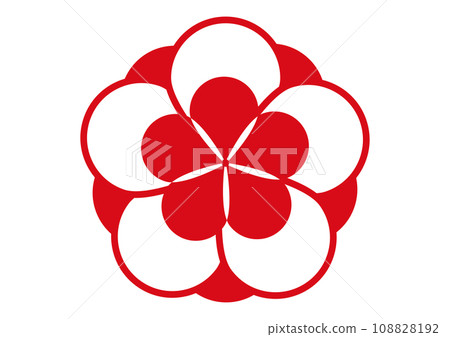 梅花圖示簡約日式現代插畫標記素材 梅花圖示簡約日式現代插畫標記素材 108828192