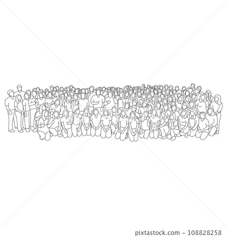 group of people standing together illustration vector hand drawn isolated on white background group of people standing together illustration vector hand drawn isolated on white background 108828258