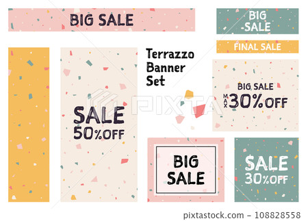 Banner set_Terrazzo pattern 108828558
