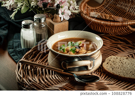 Baked beans in tomato sauce. Baked beans in tomato sauce. 108828776