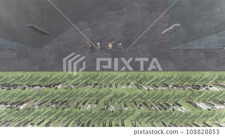 Outdoor live venue event dancers available (stage seats available) audience available Illustration CG 108828853