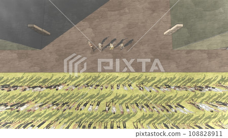 Outdoor live venue event dancers available (stage seats available) audience available Illustration CG 108828911