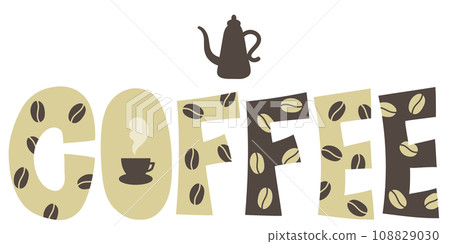 Coffee letters decorated with coffee beans Coffee letters decorated with coffee beans 108829030