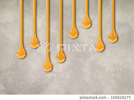 Yellow ink drops on light concrete wall. Horizontal wallpaper Yellow ink drops on light concrete wall. Horizontal wallpaper 108829275