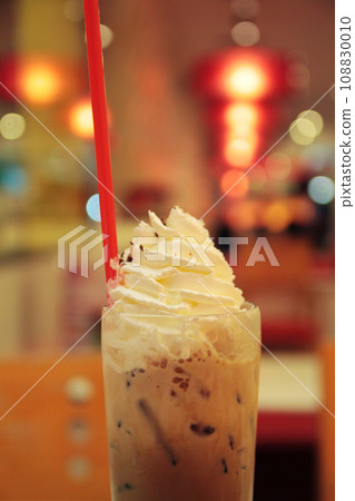 Cold coffee drink frappe with whipped cream Cold coffee drink frappe with whipped cream 108830010