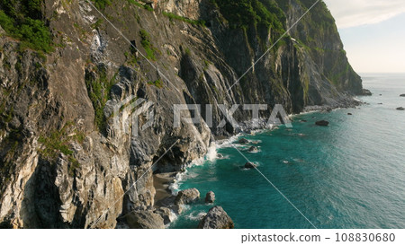 Aerial view of Qingshui Cliff in Taroko National Park , Taiwan. 108830680